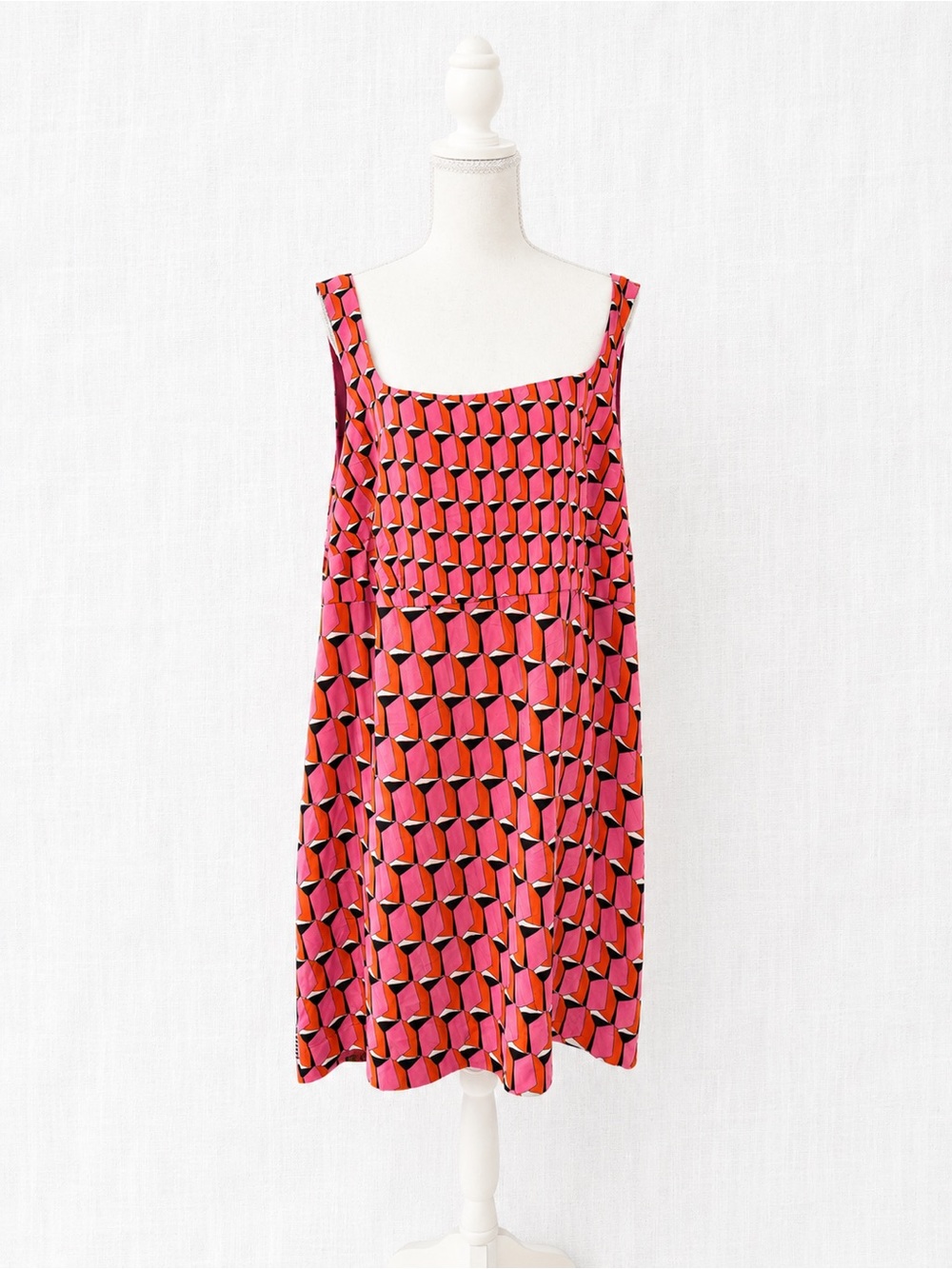 Diane Von Furstenberg Pink Geometric Print Sleeveless Dress
